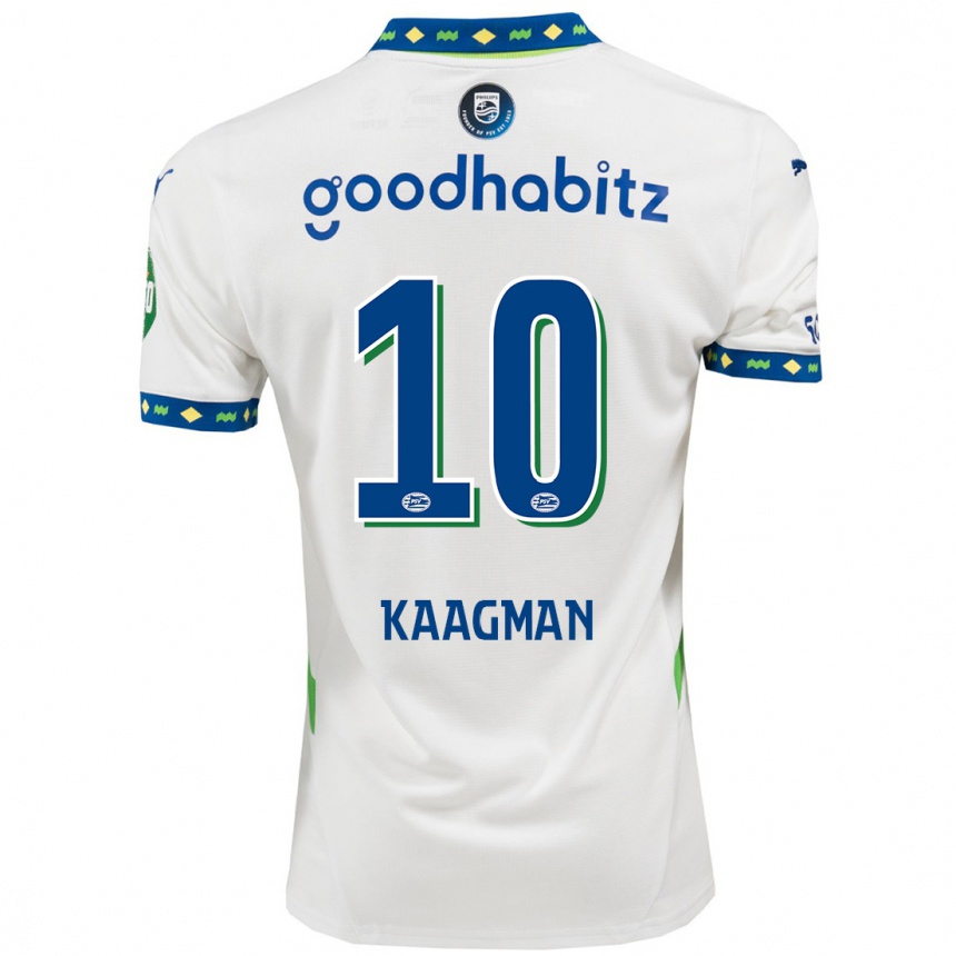 Women Football Inessa Kaagman #10 White Dark Blue Third Jersey 2024/25 T-Shirt Nz