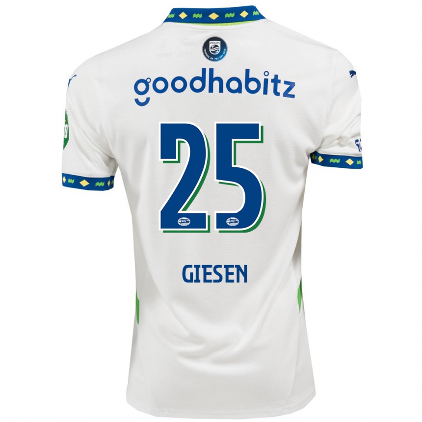 Women Football Suzanne Giesen #25 White Dark Blue Third Jersey 2024/25 T-Shirt Nz