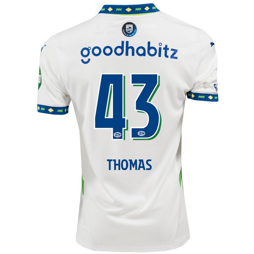 Women Football Kealyn Thomas #43 White Dark Blue Third Jersey 2024/25 T-Shirt Nz