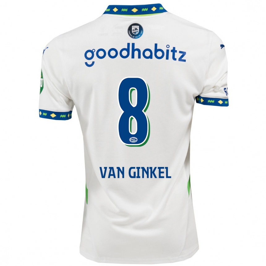 Women Football Marco Van Ginkel #8 White Dark Blue Third Jersey 2024/25 T-Shirt Nz