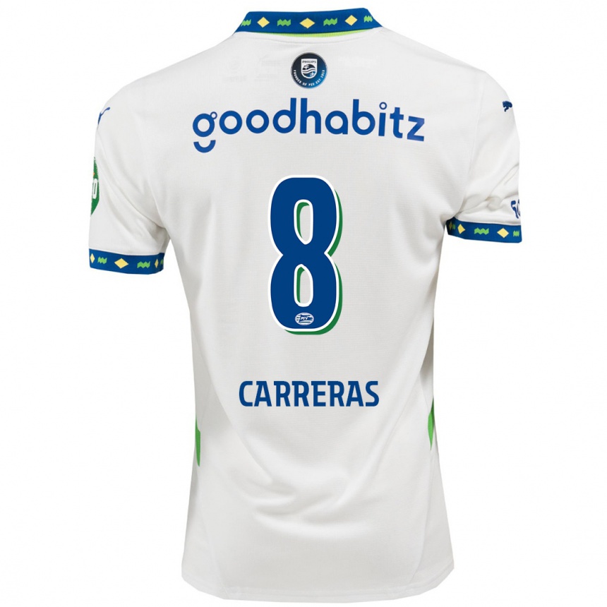 Women Football Georgina Carreras #8 White Dark Blue Third Jersey 2024/25 T-Shirt Nz