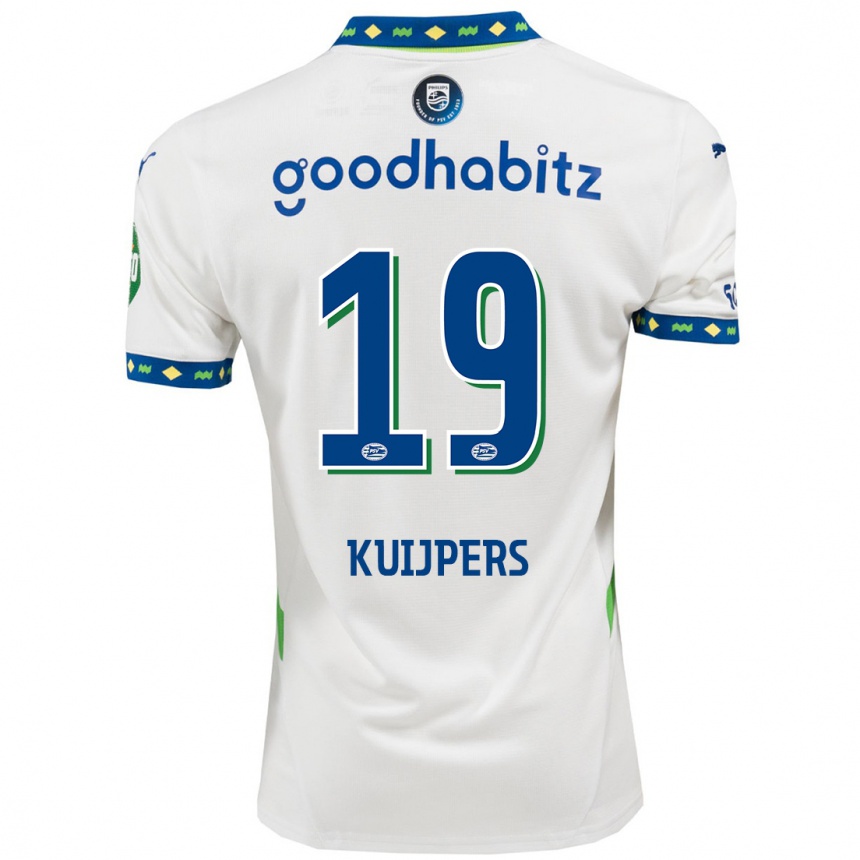 Women Football Jeslynn Kuijpers #19 White Dark Blue Third Jersey 2024/25 T-Shirt Nz