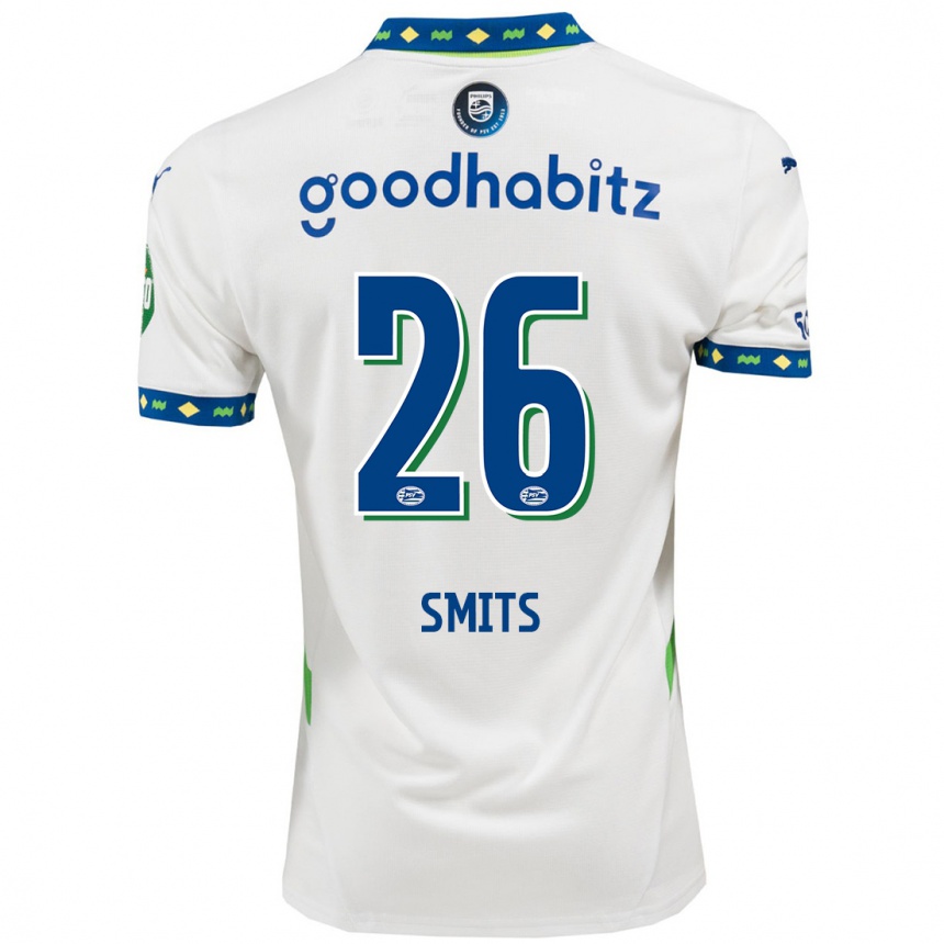 Women Football Eef Smits #26 White Dark Blue Third Jersey 2024/25 T-Shirt Nz