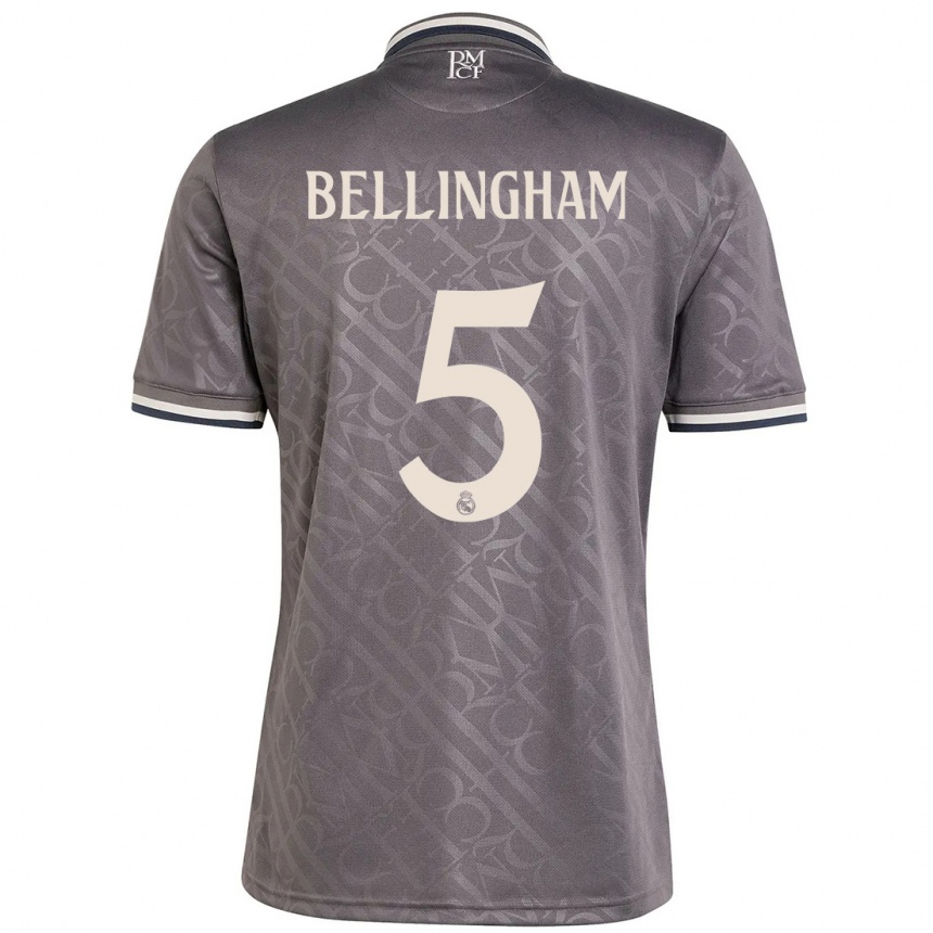 Women Football Jude Bellingham #5 Charcoal Third Jersey 2024/25 T-Shirt Nz