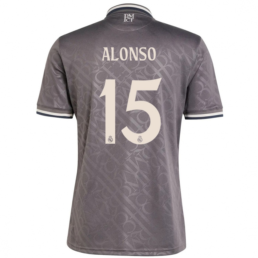 Women Football Borja Alonso #15 Charcoal Third Jersey 2024/25 T-Shirt Nz