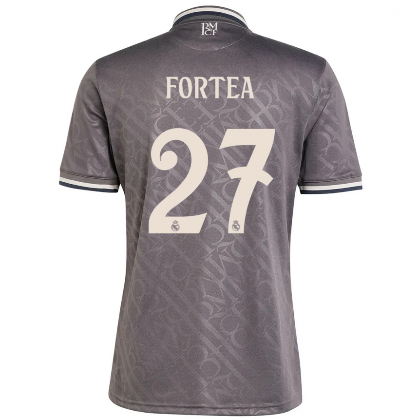 Women Football Jesús Fortea #27 Charcoal Third Jersey 2024/25 T-Shirt Nz