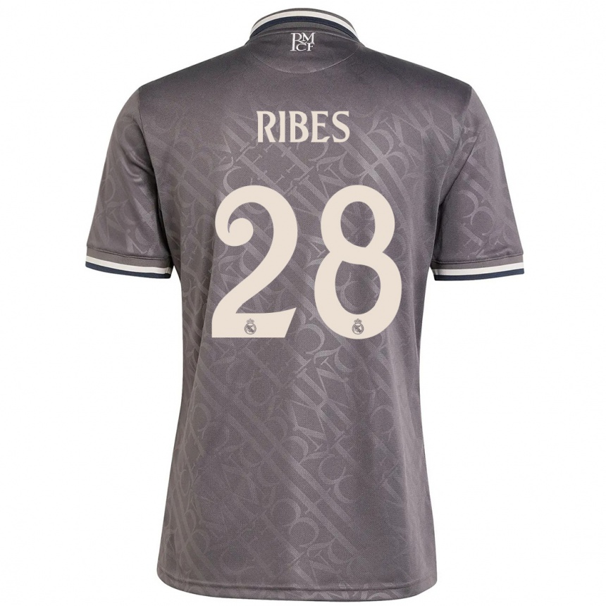 Women Football Kike Ribes #28 Charcoal Third Jersey 2024/25 T-Shirt Nz