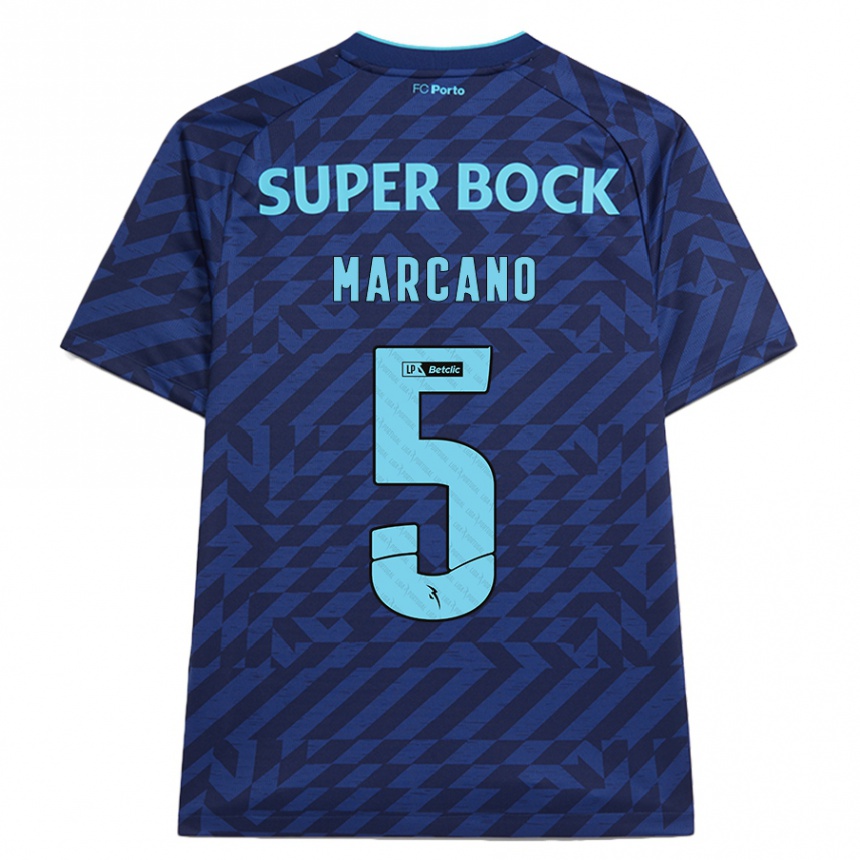 Women Football Iván Marcano #5 Navy Blue Third Jersey 2024/25 T-Shirt Nz