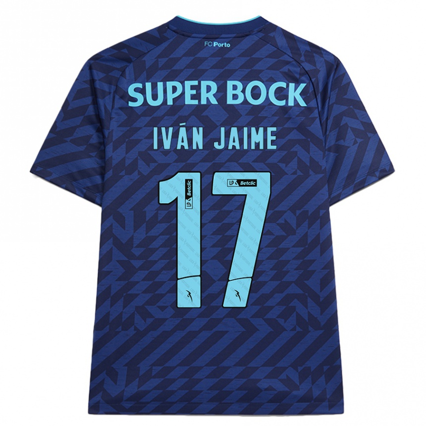 Women Football Iván Jaime #17 Navy Blue Third Jersey 2024/25 T-Shirt Nz