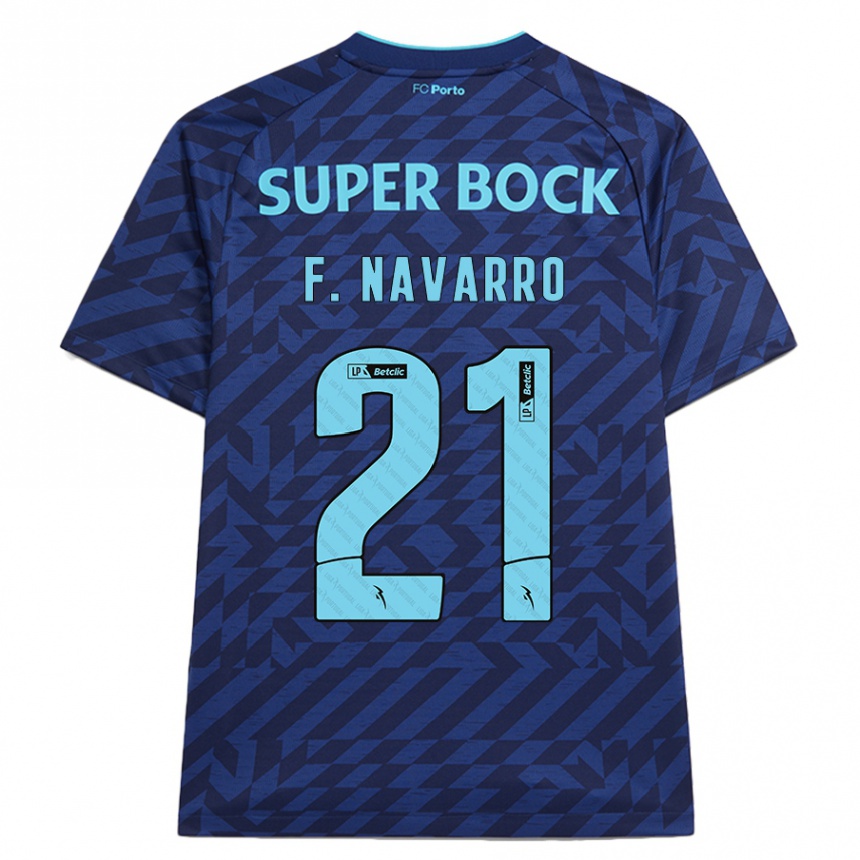 Women Football Fran Navarro #21 Navy Blue Third Jersey 2024/25 T-Shirt Nz