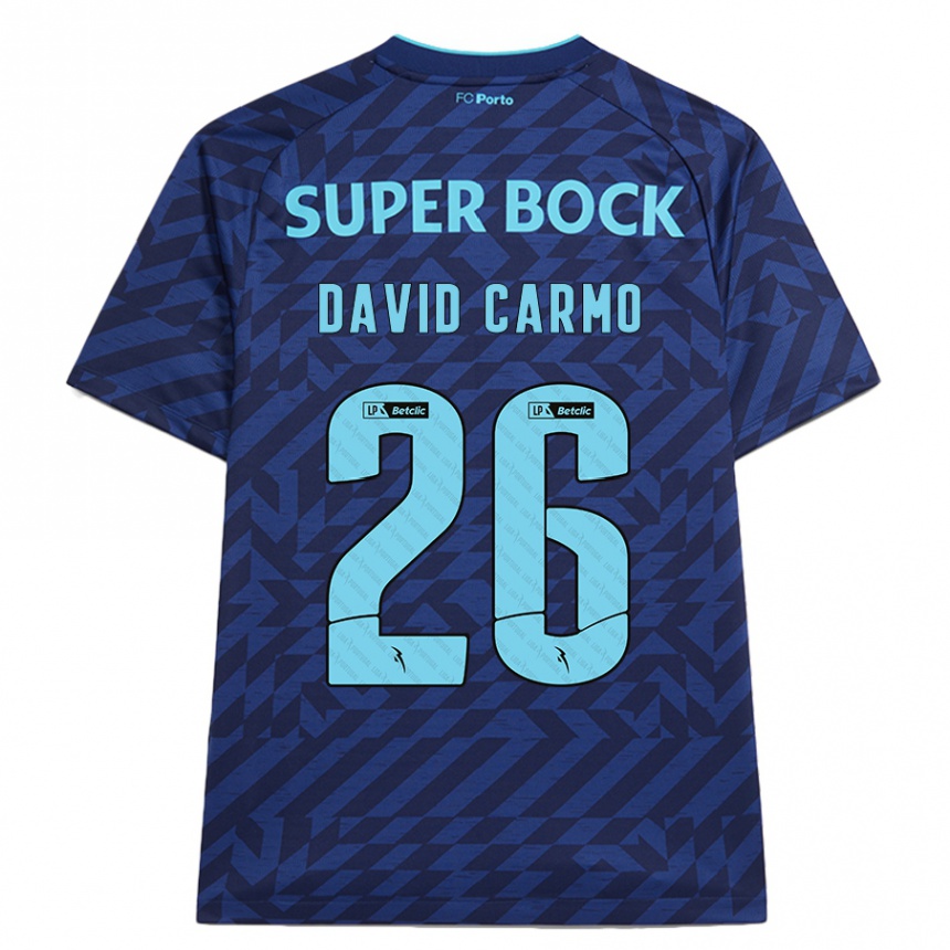 Women Football David Carmo #26 Navy Blue Third Jersey 2024/25 T-Shirt Nz