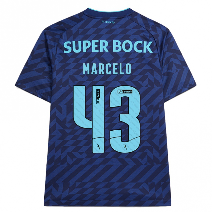 Women Football Joao Marcelo #43 Navy Blue Third Jersey 2024/25 T-Shirt Nz