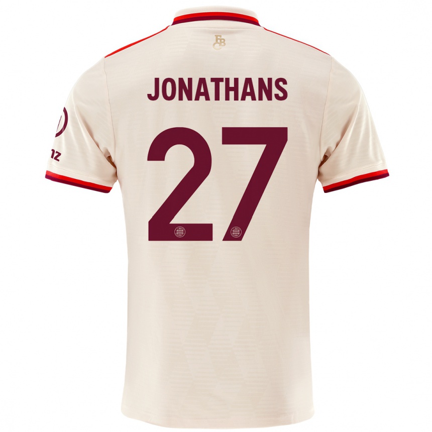 Women Football David Jonathans #27 Linen Third Jersey 2024/25 T-Shirt Nz