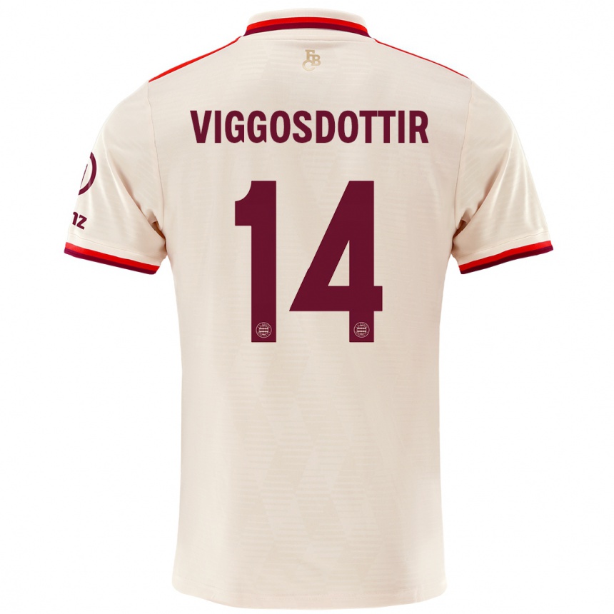 Women Football Glodis Perla Viggosdottir #14 Linen Third Jersey 2024/25 T-Shirt Nz