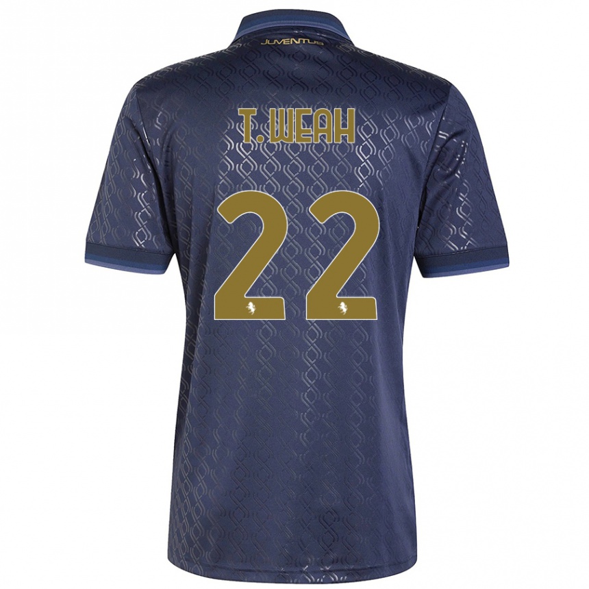 Women Football Timothy Weah #22 Navy Blue Third Jersey 2024/25 T-Shirt Nz