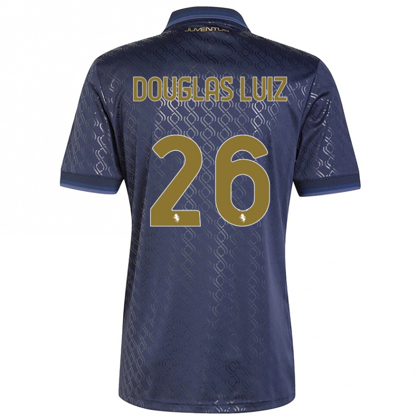 Women Football Douglas Luiz #26 Navy Blue Third Jersey 2024/25 T-Shirt Nz