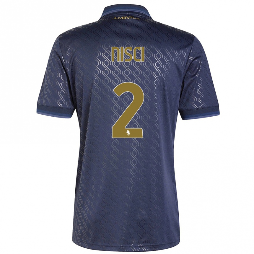 Women Football Alessandro Nisci #2 Navy Blue Third Jersey 2024/25 T-Shirt Nz