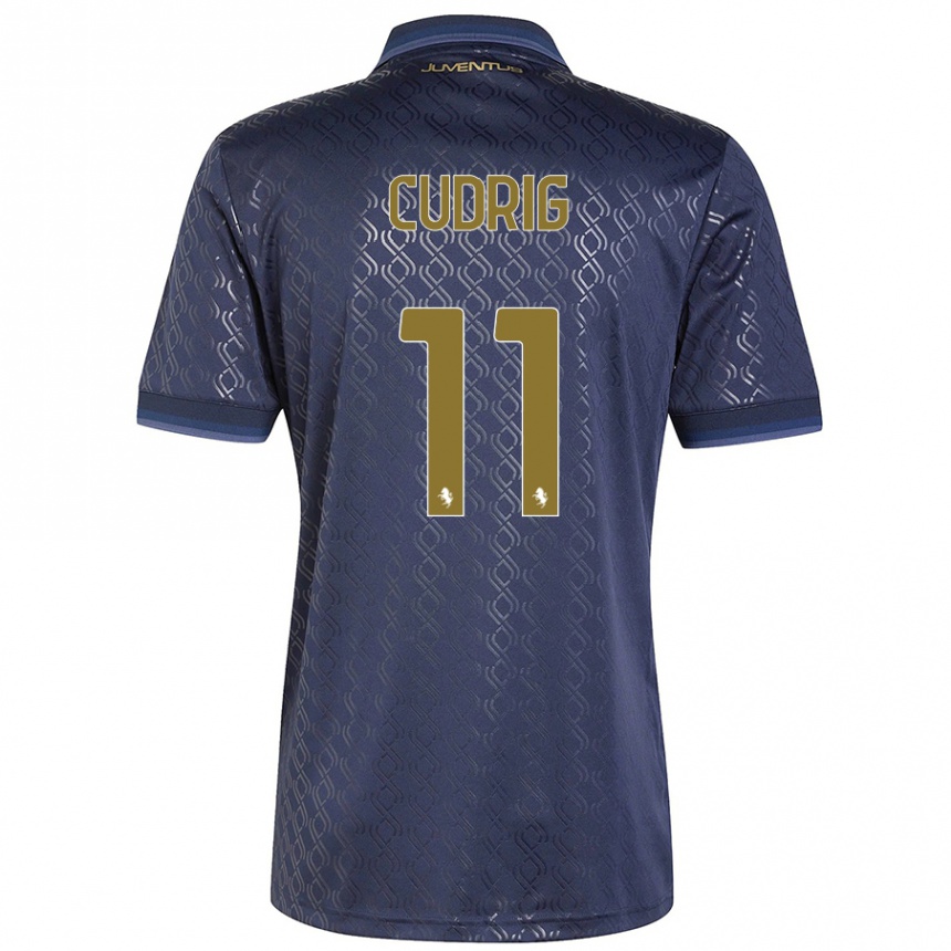 Women Football Nicolò Cudrig #11 Navy Blue Third Jersey 2024/25 T-Shirt Nz