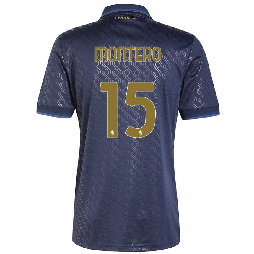 Women Football Alfonso Montero #15 Navy Blue Third Jersey 2024/25 T-Shirt Nz