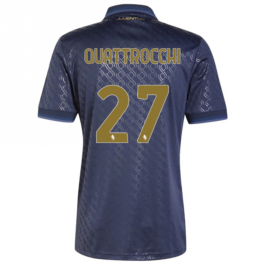 Women Football Juan Ignacio Quattrocchi #27 Navy Blue Third Jersey 2024/25 T-Shirt Nz