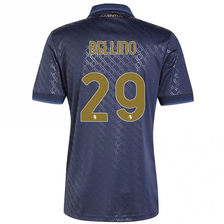 Women Football Filippo Bellino #29 Navy Blue Third Jersey 2024/25 T-Shirt Nz