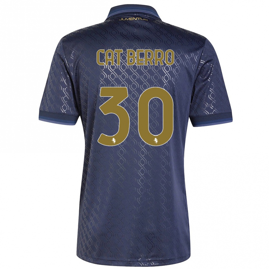 Women Football Simone Cat Berro #30 Navy Blue Third Jersey 2024/25 T-Shirt Nz