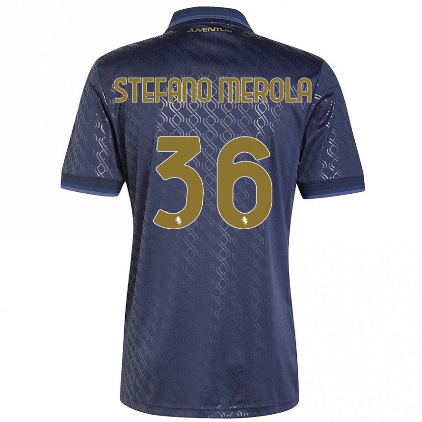 Women Football Antonio Stefano Merola #36 Navy Blue Third Jersey 2024/25 T-Shirt Nz