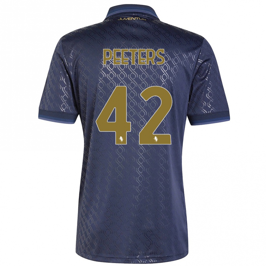 Women Football Daouda Peeters #42 Navy Blue Third Jersey 2024/25 T-Shirt Nz