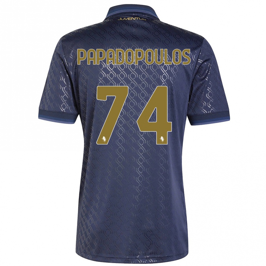 Women Football Christos Papadopoulos #74 Navy Blue Third Jersey 2024/25 T-Shirt Nz