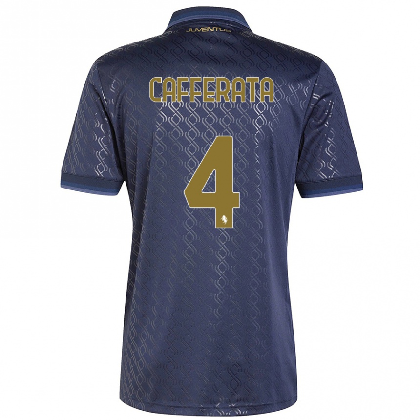 Women Football Federica Cafferata #4 Navy Blue Third Jersey 2024/25 T-Shirt Nz