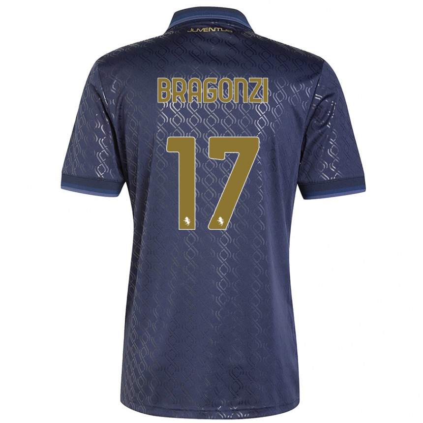 Women Football Asia Bragonzi #17 Navy Blue Third Jersey 2024/25 T-Shirt Nz