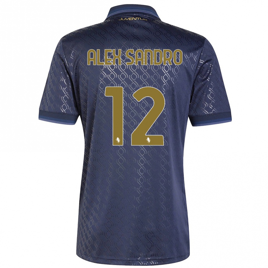 Women Football Alex Sandro #12 Navy Blue Third Jersey 2024/25 T-Shirt Nz