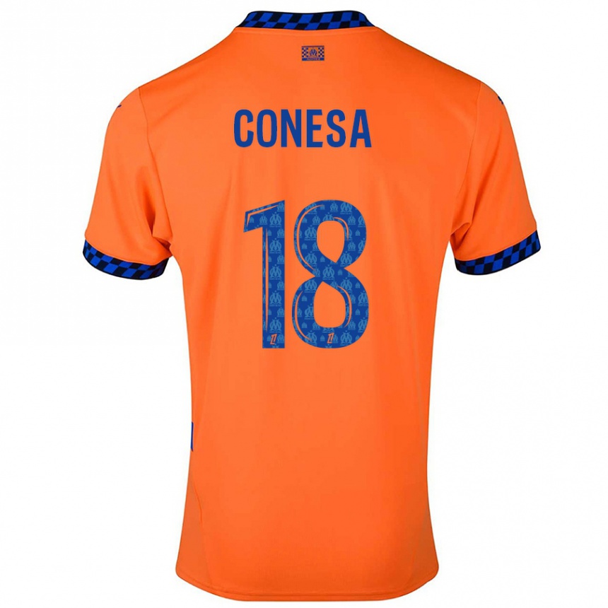 Women Football Anna Conesa #18 Orange Dark Blue Third Jersey 2024/25 T-Shirt Nz