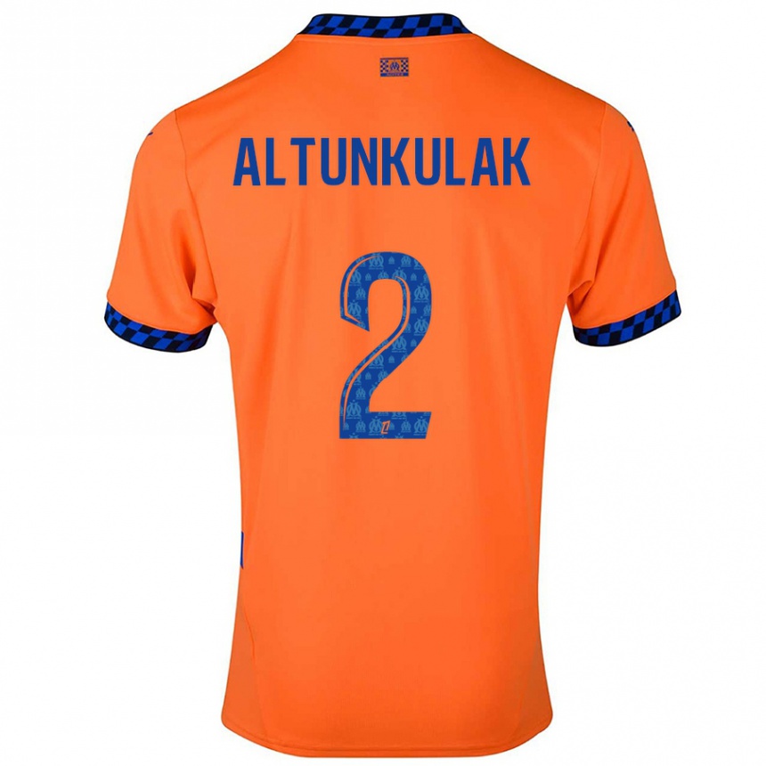 Women Football Selen Altunkulak #2 Orange Dark Blue Third Jersey 2024/25 T-Shirt Nz