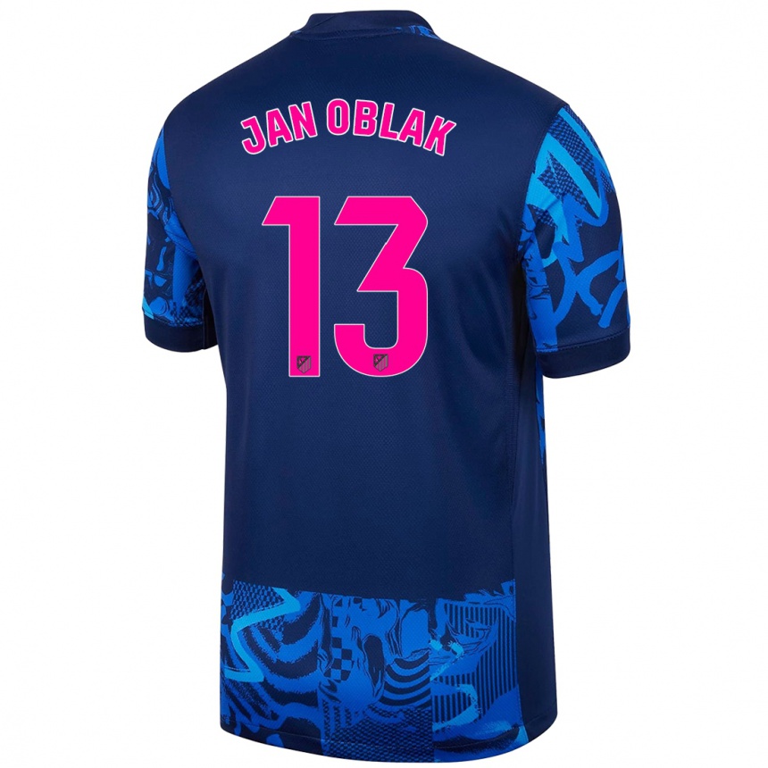 Women Football Jan Oblak #13 Royal Blue Third Jersey 2024/25 T-Shirt Nz