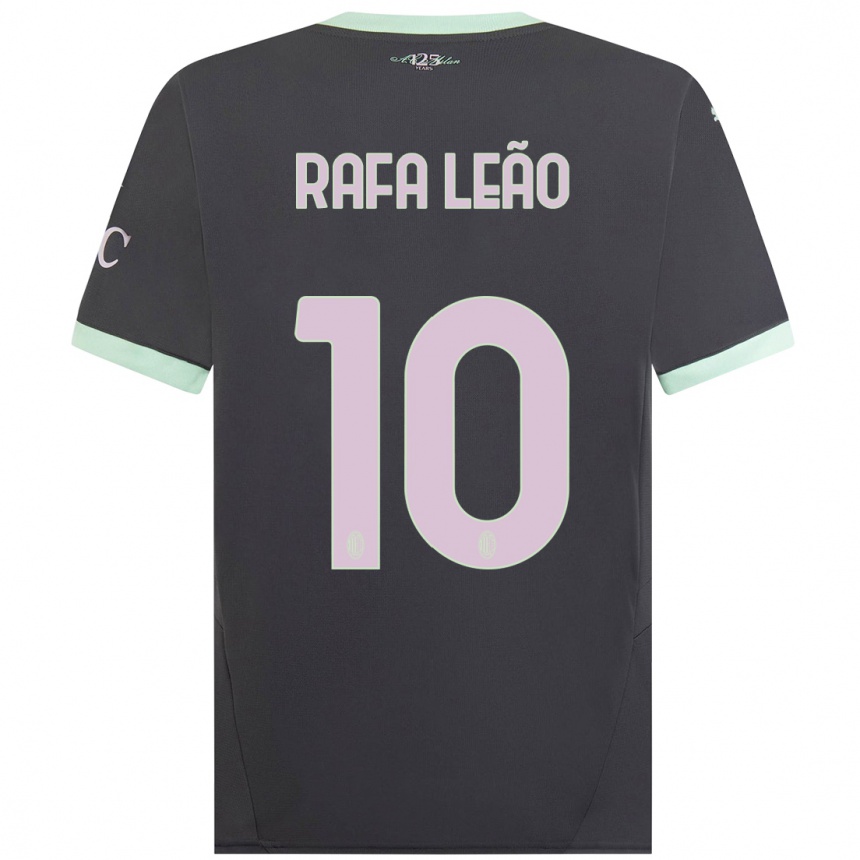 Women Football Rafael Leao #10 Grey Third Jersey 2024/25 T-Shirt Nz