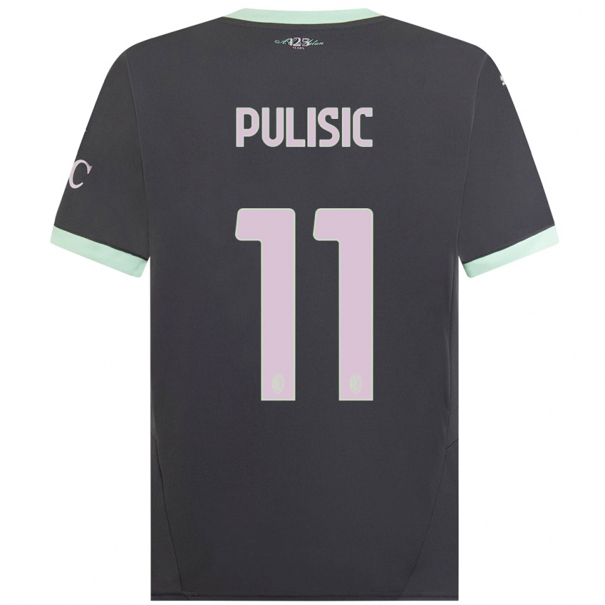 Women Football Christian Pulisic #11 Grey Third Jersey 2024/25 T-Shirt Nz