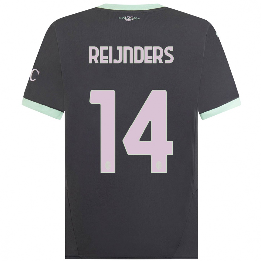 Women Football Tijjani Reijnders #14 Grey Third Jersey 2024/25 T-Shirt Nz