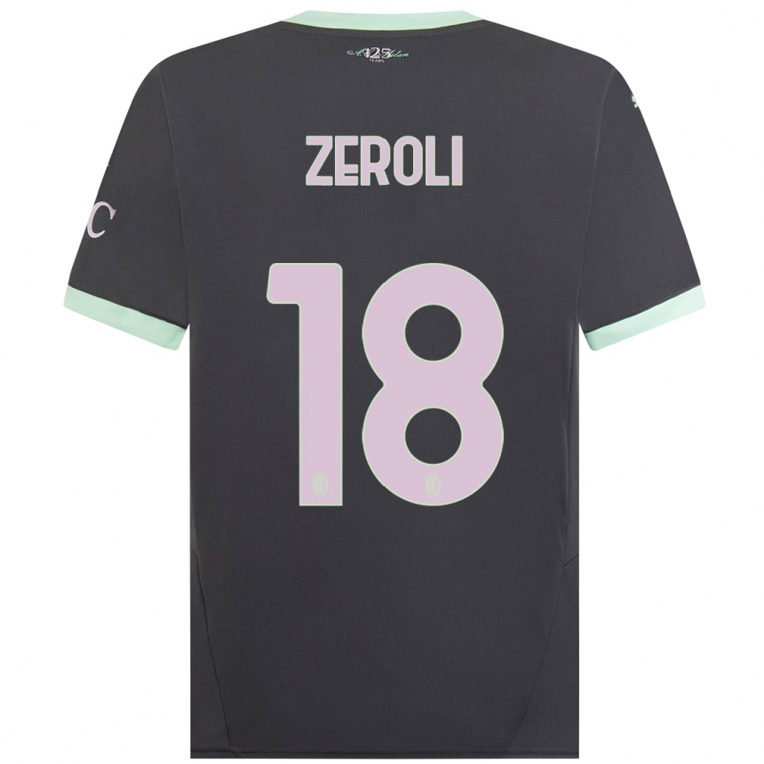 Women Football Kevin Zeroli #18 Grey Third Jersey 2024/25 T-Shirt Nz