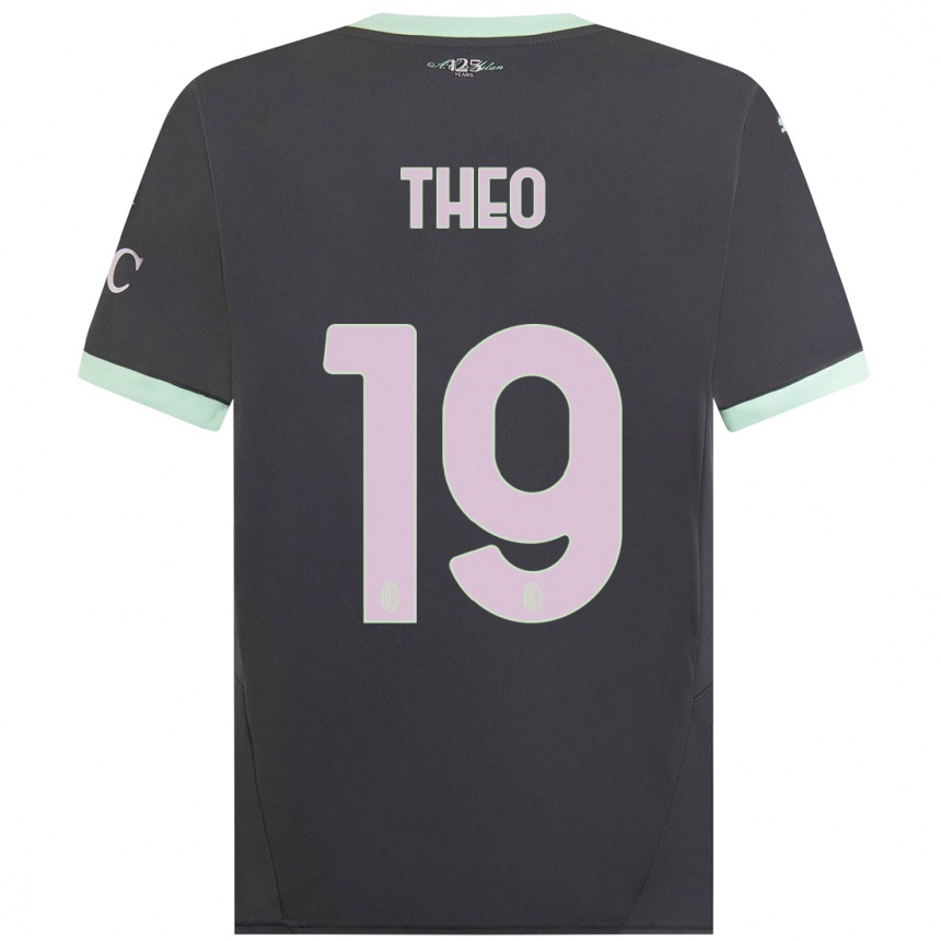 Women Football Theo Hernandez #19 Grey Third Jersey 2024/25 T-Shirt Nz