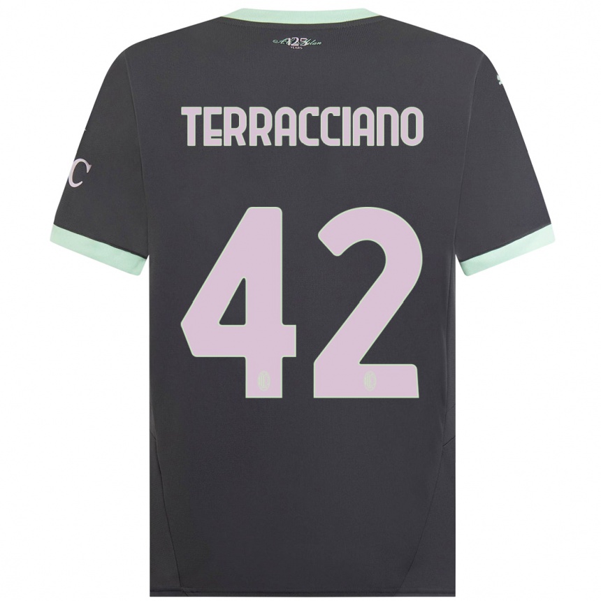 Women Football Filippo Terracciano #42 Grey Third Jersey 2024/25 T-Shirt Nz