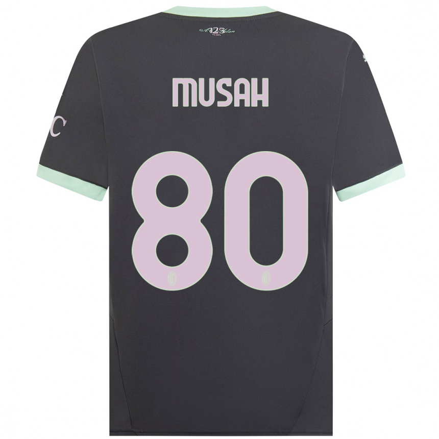 Women Football Yunus Musah #80 Grey Third Jersey 2024/25 T-Shirt Nz