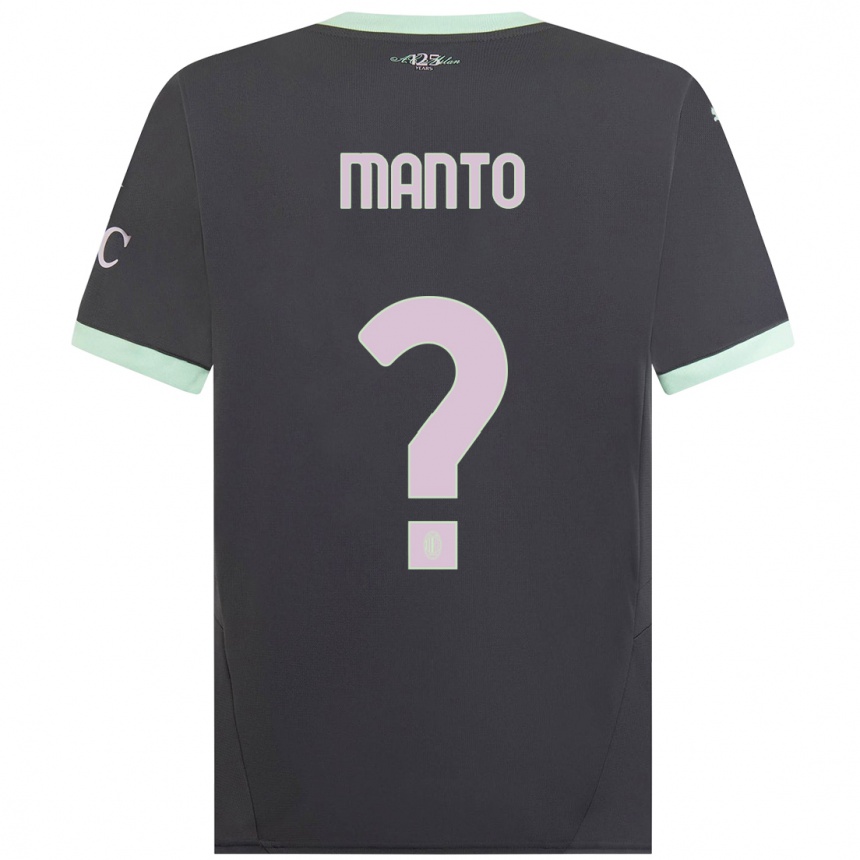 Women Football Gaetano Manto #0 Grey Third Jersey 2024/25 T-Shirt Nz