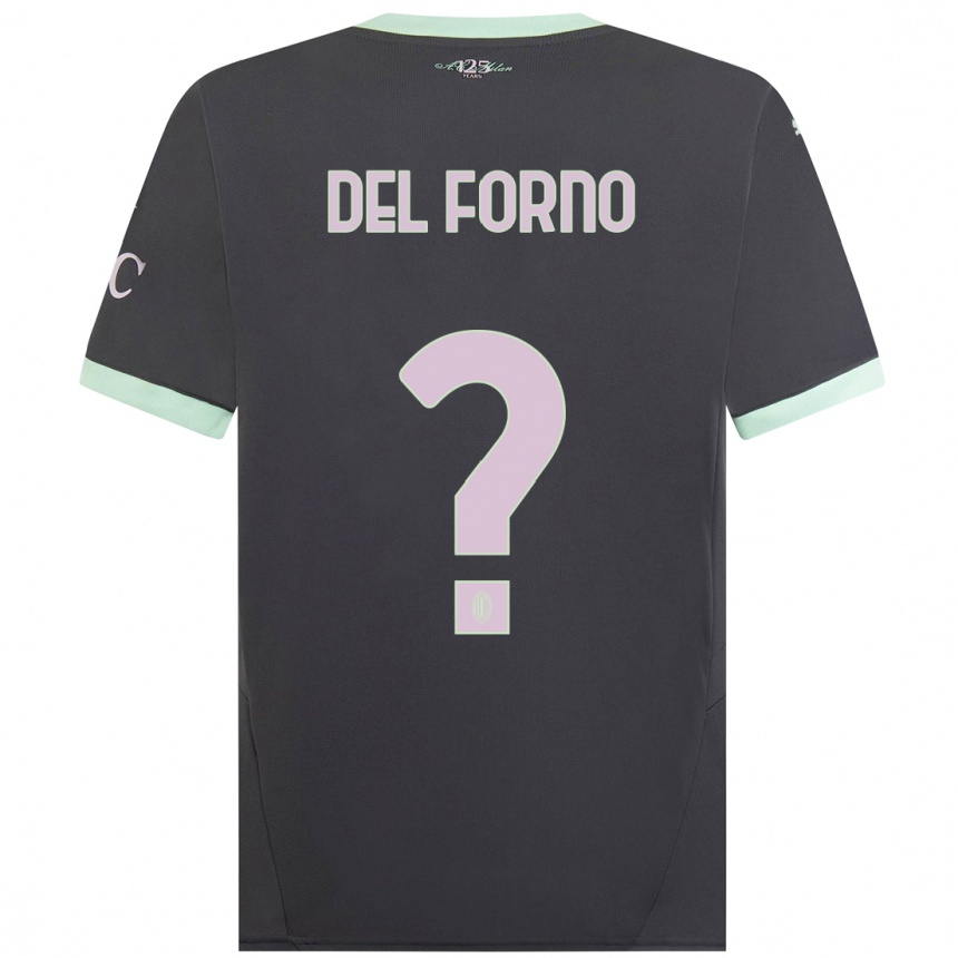 Women Football Luca Del Forno #0 Grey Third Jersey 2024/25 T-Shirt Nz