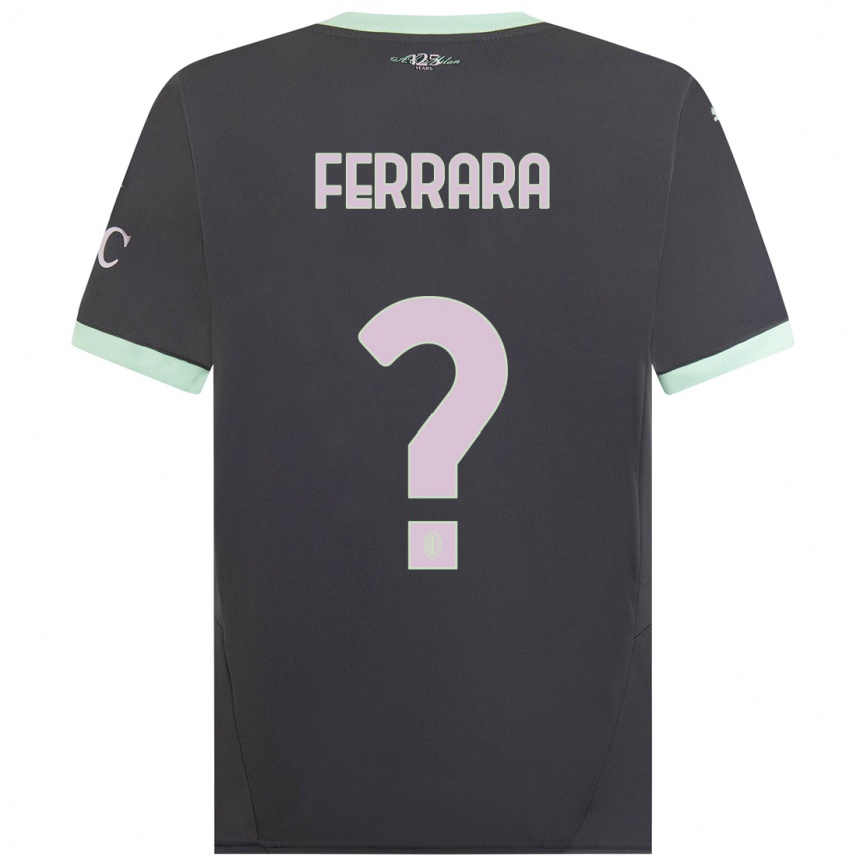 Women Football Francesco Ferrara #0 Grey Third Jersey 2024/25 T-Shirt Nz