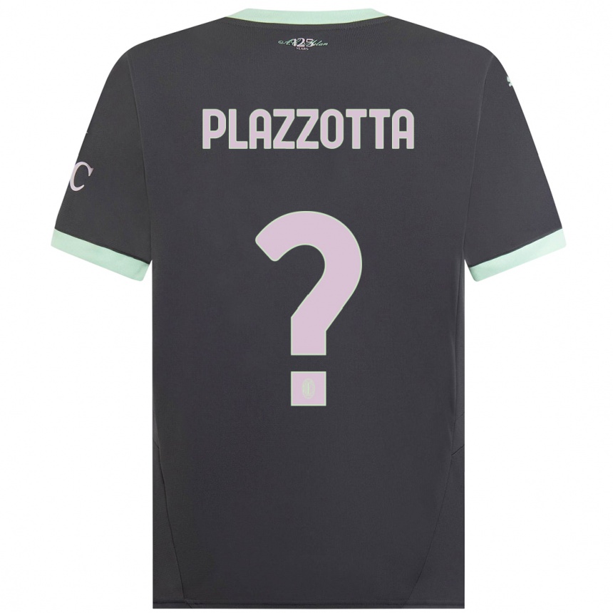 Women Football Filippo Plazzotta #0 Grey Third Jersey 2024/25 T-Shirt Nz