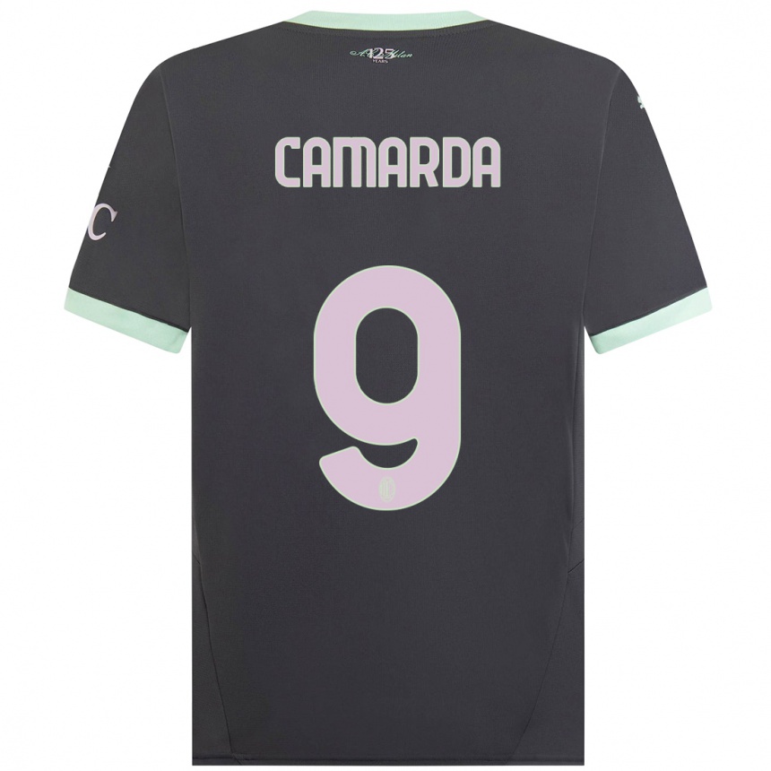 Women Football Francesco Camarda #9 Grey Third Jersey 2024/25 T-Shirt Nz