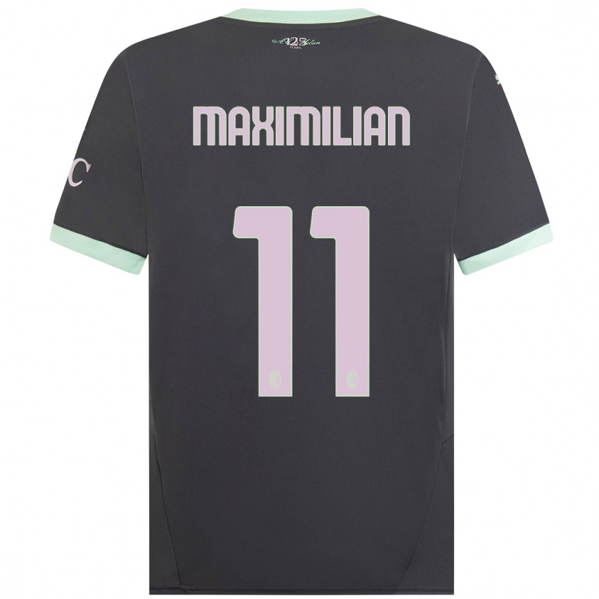 Women Football Maximilian Ibrahimović #11 Grey Third Jersey 2024/25 T-Shirt Nz