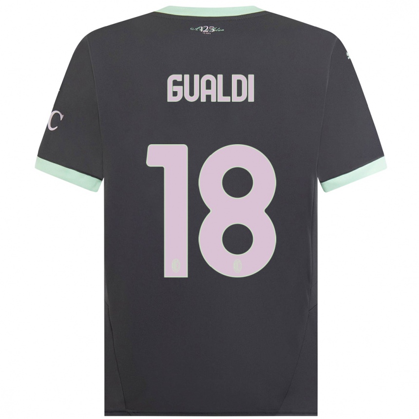 Women Football Andrea Gualdi #18 Grey Third Jersey 2024/25 T-Shirt Nz