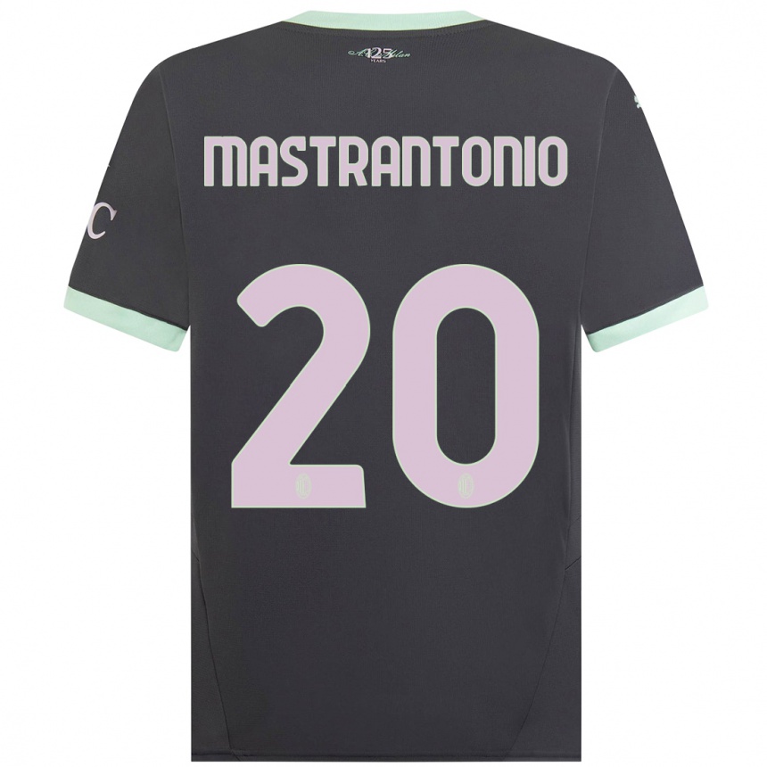 Women Football Davide Mastrantonio #20 Grey Third Jersey 2024/25 T-Shirt Nz